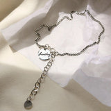 925 Silver Luck Round Disc Letter Anklet Women Retro Jewelry Gift