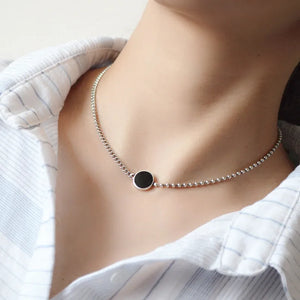 Minimalist Silver Splicing Chain Necklace Punk Vintage Pendant