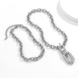 Big Double Layer Metal Chain Choker Necklace Hip Hop Punk CCB Pendant Jewelry