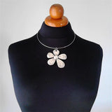 Vintage Metal Flower Pendant Necklace for Women