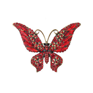 Exquisite Crystal Butterfly Brooch Vintage Women's Jewelry