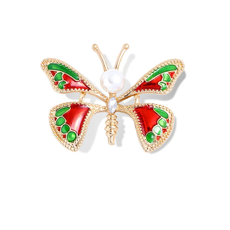 Exquisite Crystal Butterfly Brooch Vintage Women's Jewelry