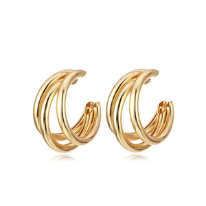 925 Silver Stud Earrings Multilayer C Shaped Earrings Fine Jewelry Gift