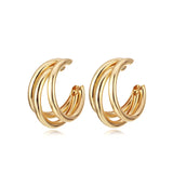 925 Silver Stud Earrings Multilayer C Shaped Earrings Fine Jewelry Gift