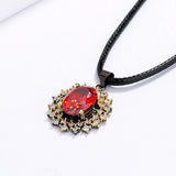 AAA Red Zircon Lady Pendant Necklace Sun Flower Clavicle Chain