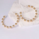 Bohemian Pearl Beaded Hoop Earrings for Women