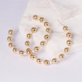 Bohemian Pearl Beaded Hoop Earrings for Women
