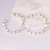 Bohemian Pearl Beaded Hoop Earrings for Women
