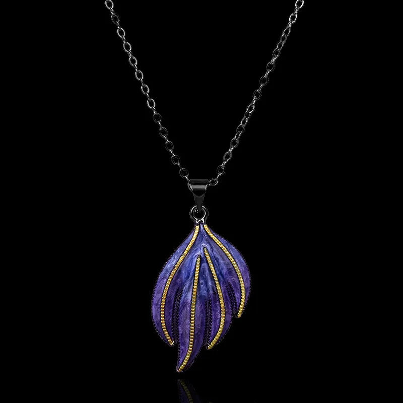 Two-tone Women's Pendant Epoxy Necklace 925 Party Jewelry