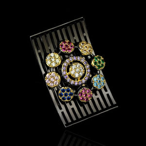 Colorful Zircon Chrysanthemum Shape Ring for Women