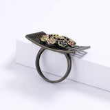 Colorful Zircon Chrysanthemum Shape Ring for Women