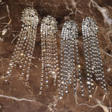 Bling Rhinestone Tassel Dangle Earrings for Women Jewelry