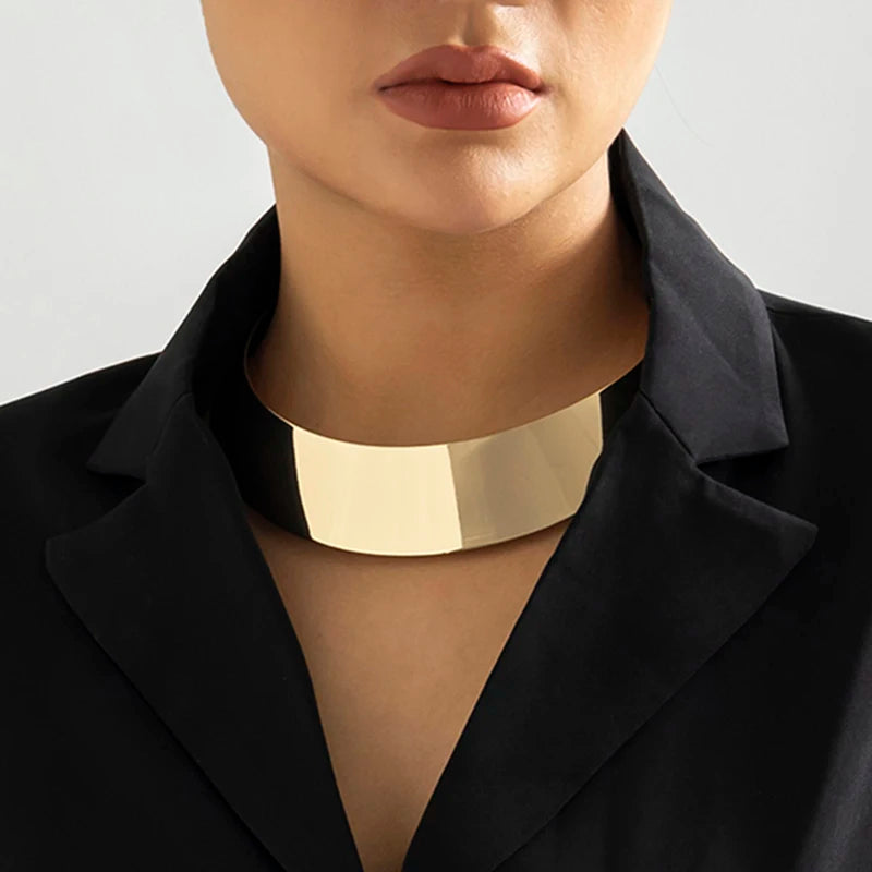 Exaggerated Chunky Metal Wire Torques Choker Necklace Women Collar