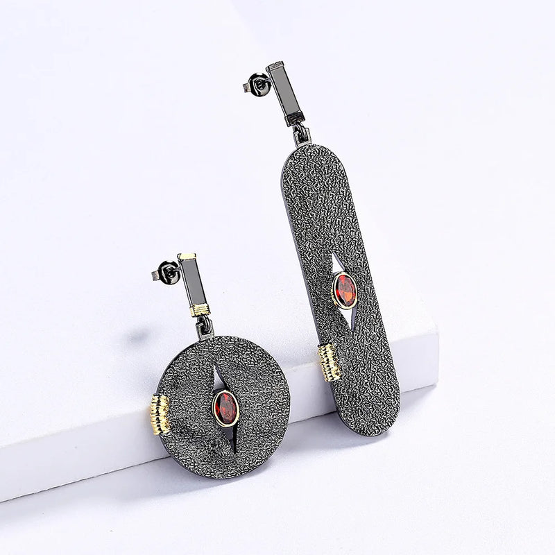 Creative Asymmetric Modern Women's Earrings Two Tone Women's Party Jewelry