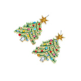 Creative Rhinestone Christmas Tree Earrings