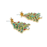 Creative Rhinestone Christmas Tree Earrings