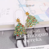 Creative Rhinestone Christmas Tree Earrings