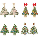 Creative Rhinestone Christmas Tree Earrings