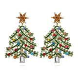 Creative Rhinestone Christmas Tree Earrings