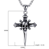 Skull Cross Dagger Pendant Necklace