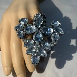 Crystal Water Drop Open Ring for Women