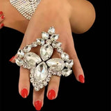 Crystal Water Drop Open Ring for Women