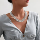 Cuban Chunky Thick Chain Necklace High Big Iron Metal Silver Necklace