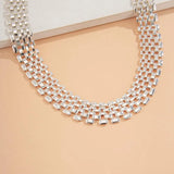 Chunky Cuban Thick Chain Necklace Silver Steampunk