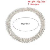 Chunky Cuban Thick Chain Necklace Silver Steampunk