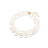 Exaggerated Double Pearl Choker Necklace