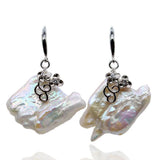 Baroque Pearl Drop Earrings Sterling Silver Women's Jewelry