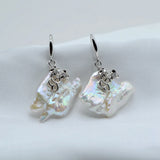 Baroque Pearl Drop Earrings Sterling Silver Women's Jewelry
