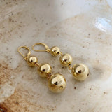 European Street Shot Ball Bead Earrings 925 Sterling Silver