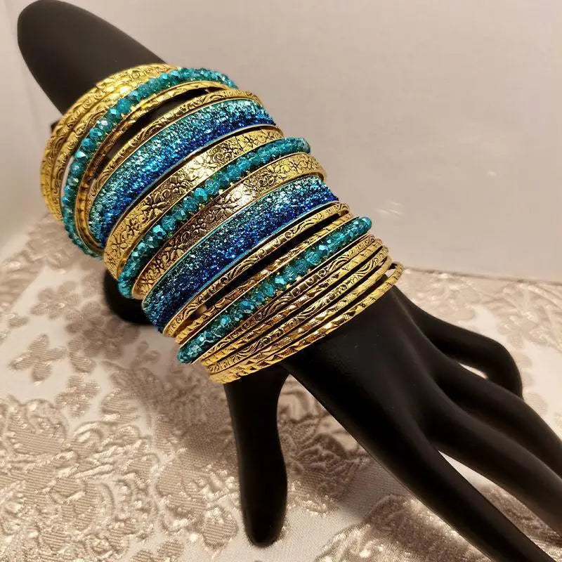 Retro Bohemian Rhinestone Belly Dance Bracelet