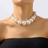 Big Pearl Choker Necklace for Women Wedding Bridal