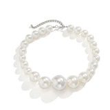 Exaggerated Big Pearl Choker Necklace for Women Wedding Bridal Bead Maxi Chain