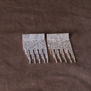 Exaggerated Rhinestone Tassel Brooch