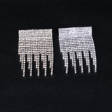 Exaggerated Rhinestone Tassel Brooch