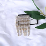 Exaggerated Rhinestone Tassel Brooch