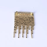 Exaggerated Rhinestone Tassel Brooch