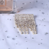Exaggerated Rhinestone Tassel Brooch