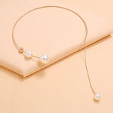 Pearl Collar Bone Chain Pendant Jewelry - Exaggerated Temperament