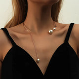 Pearl Collar Bone Chain Pendant Jewelry - Exaggerated Temperament