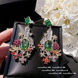 Bling Zircon Silver Earrings, Fashionable Dangling Jewelry
