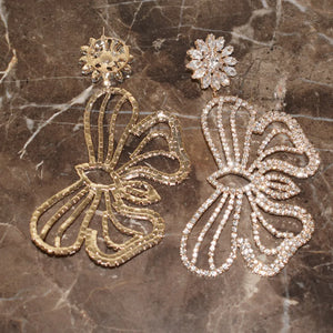 Butterfly Pendant Rhinestone Earrings Party Show Accessories