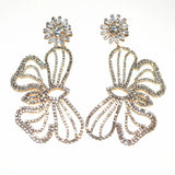 Butterfly Pendant Rhinestone Earrings Party Show Accessories