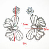 Butterfly Pendant Rhinestone Earrings Party Show Accessories