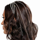 Exaggerated Rhinestone Tassel Headband Crystal Hair Clip
