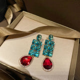 Geometric Big Water Drop Earrings S925 Silver Zircon Wedding Jewelry