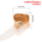 Wave Open Wide Bangles Women Punk Big Cuff Smooth Bracelets